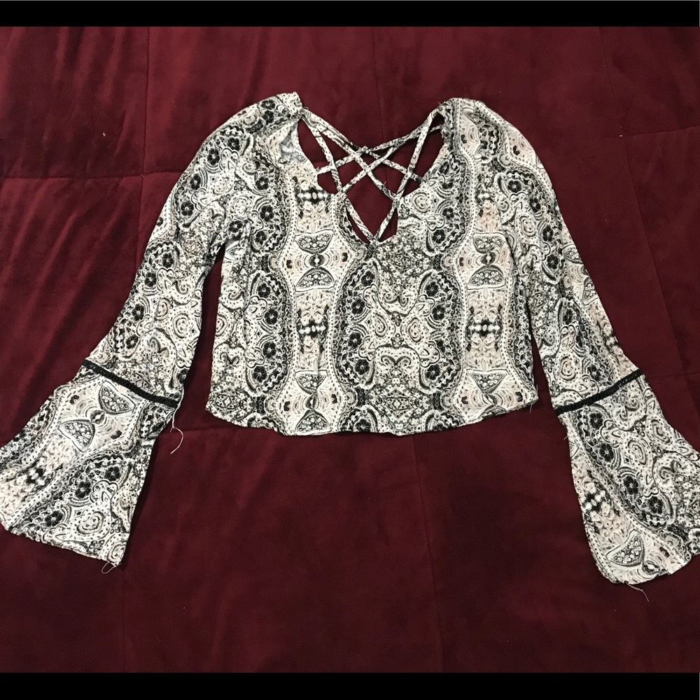 boho crop shirt